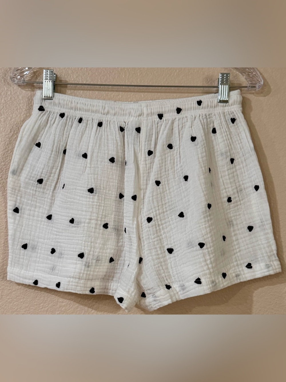 Rachel Zoe Cotton Gauze Heart Embroidered Pajama Set Cami Shorts NWOT Small - Picture 6 of 8